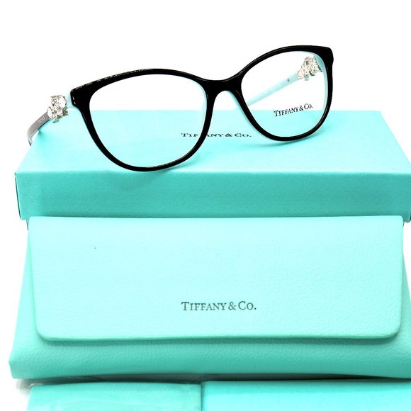 NEW TIFFANY&CO TF2144 8055 BLACK BLUE EYEGLASSES FRAME - Picture 3 of 8